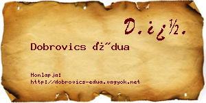 Dobrovics Édua névjegykártya